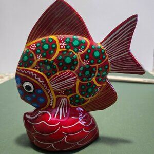 Hand Painted Glazed Pottery Fish